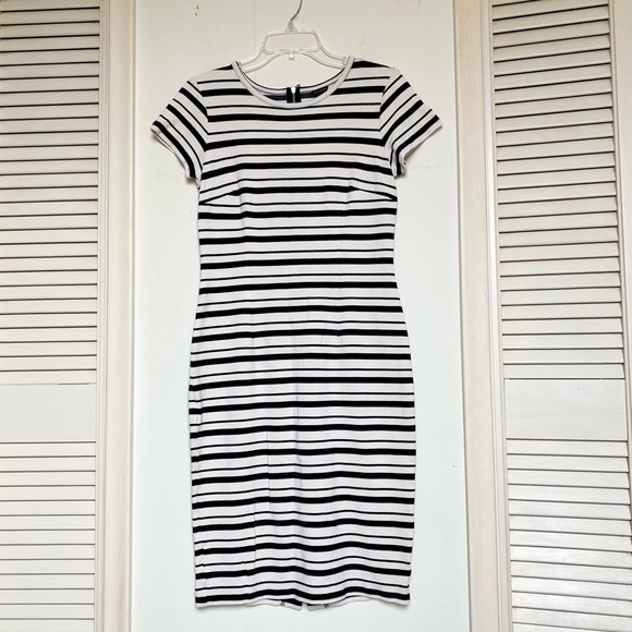 Ann Taylor black and white striped dress S - Picture 1 of 5